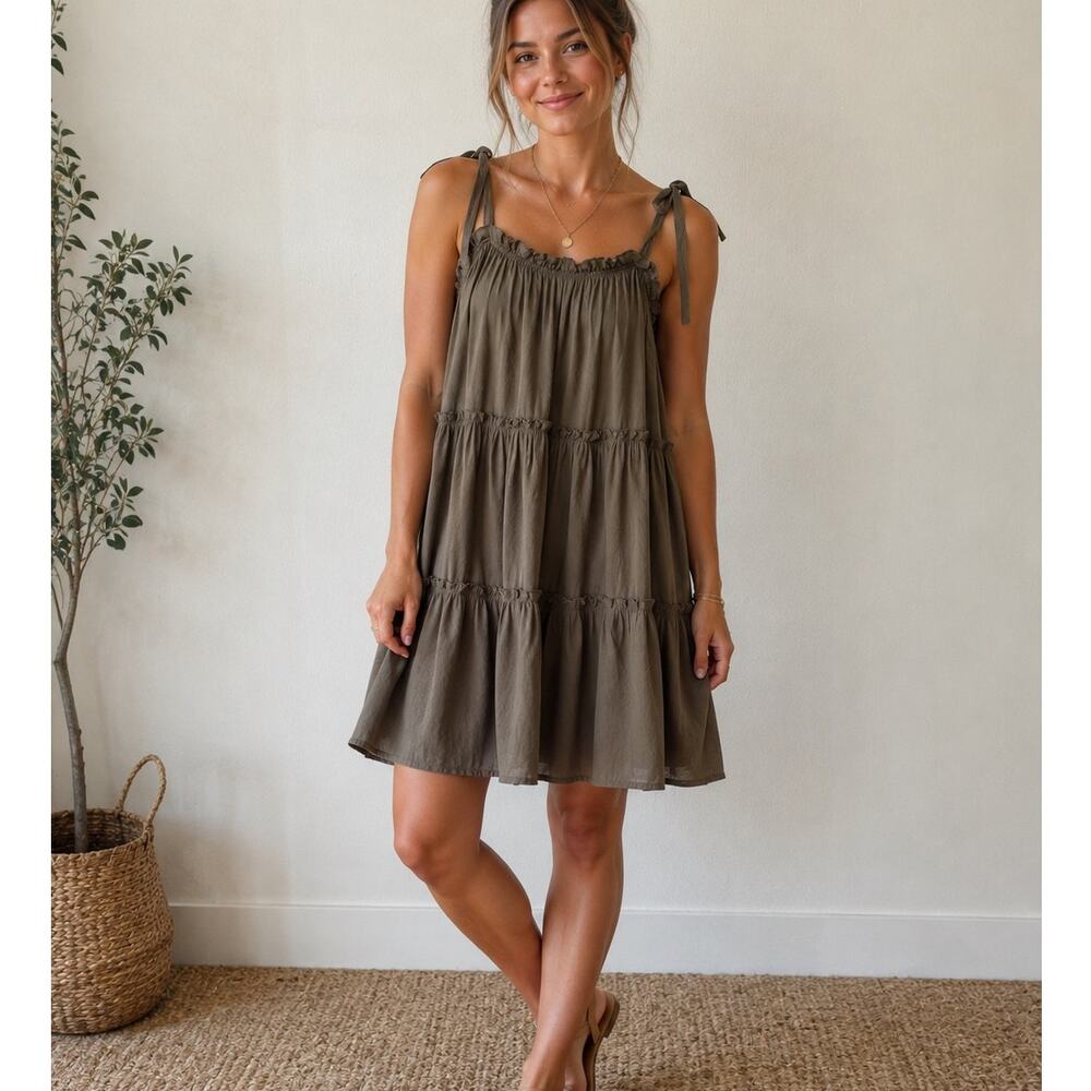 Altar'd State Green Baby Doll Dress Large